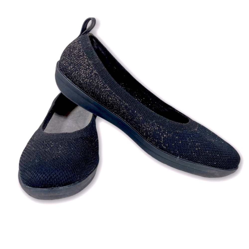 Clarks cloud steppers flats black & gold size 9
